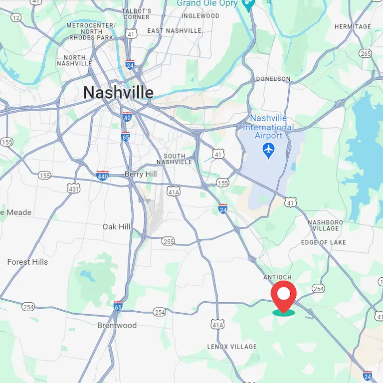 Map of Nashville Lessons location